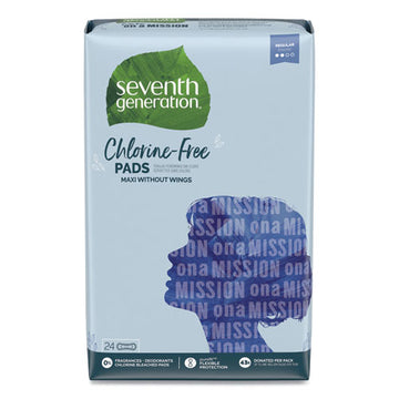 Seventh Generation® Chlorine-free Maxi Pads, Regular, 24-pack, 6 Packs-carton freeshipping - TVN Wholesale